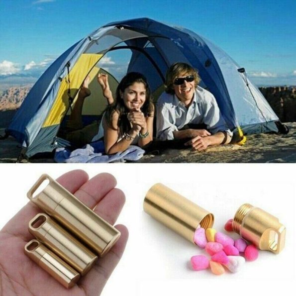 S/ M /L Metal Pill Box With Keychain Bottles Small First Aid Drug Pill Container