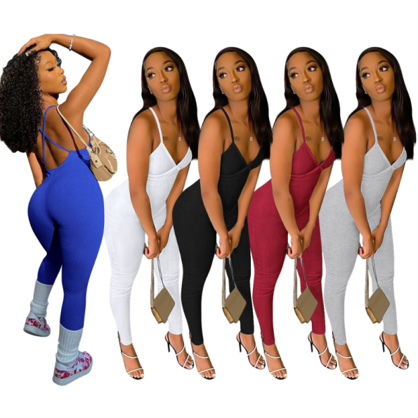 Women Ladies Casual Slim Sexy Backless Slip Skinny One-piece Jumpsuit Playsuit